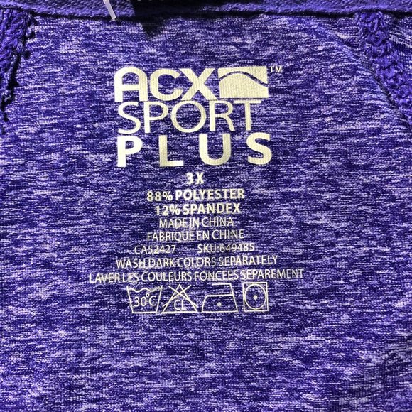 ACX Active Purple Zip Long Sleeve Top - Picture 6 of 8